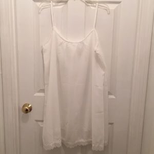 Slip dress with lace on hem